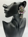 White & Purple Floral Earrings