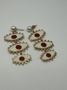 Three layers evil eye earrings