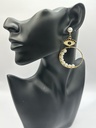 Pearls loop evil eye earrings