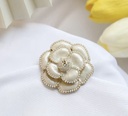 Pearl Camellia Flower Brooch