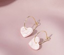 Single Pink Heart Earrings