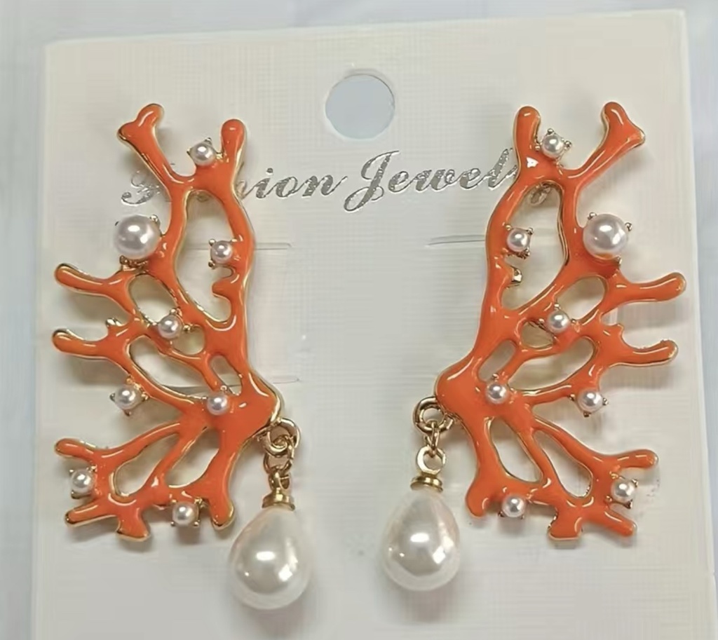 Coral Stud Earrings