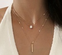 Drop and line Double Necklace