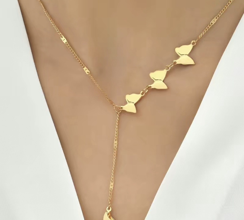 Y shape Butterflies Necklace