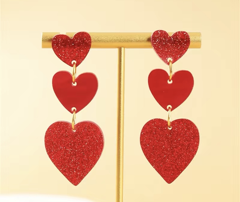 Hearts Dangling Earrings