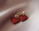Sparkling Red Heart Earrings