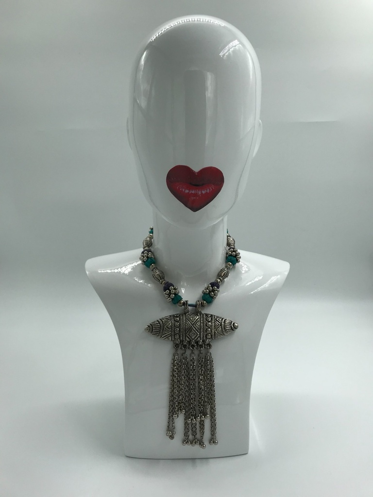 Statement Blue Sliver Necklace