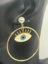 Evil eye loop earrings