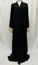 Silky black with beige cuffs Abaya