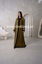 Pearls Golden black Abaya