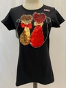 Black Sequins Cats & Coca-Cola t shirt