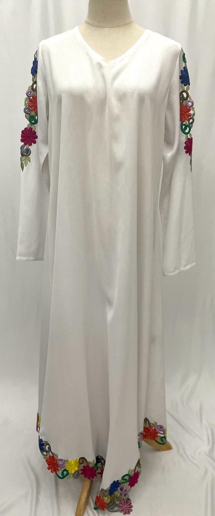 colorful embroidery white Dress