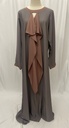 Closed two colors ruffles Abaya