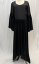 Two fabrics Plain closed black Abaya