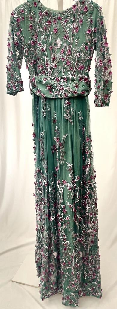 Flowers Beads mesh Dress