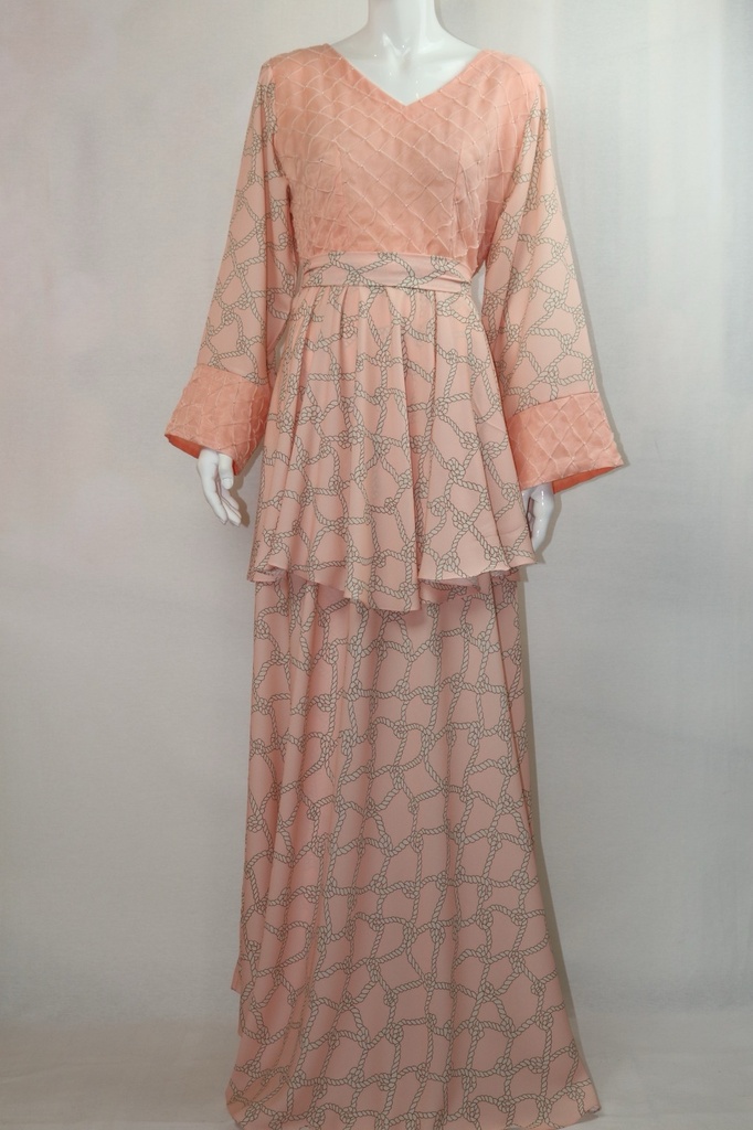 Pink knot ruffles Dress