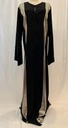 Golden strips black Abaya