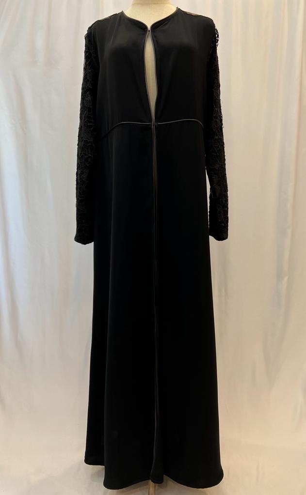 Lace & leather abaya