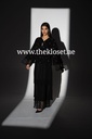Sheer colorful beads black Abaya