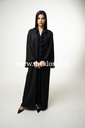 Navy Blue ruffles black Abaya