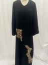 Beaded red floral black Abaya