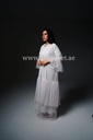 White sheer mesh Abaya