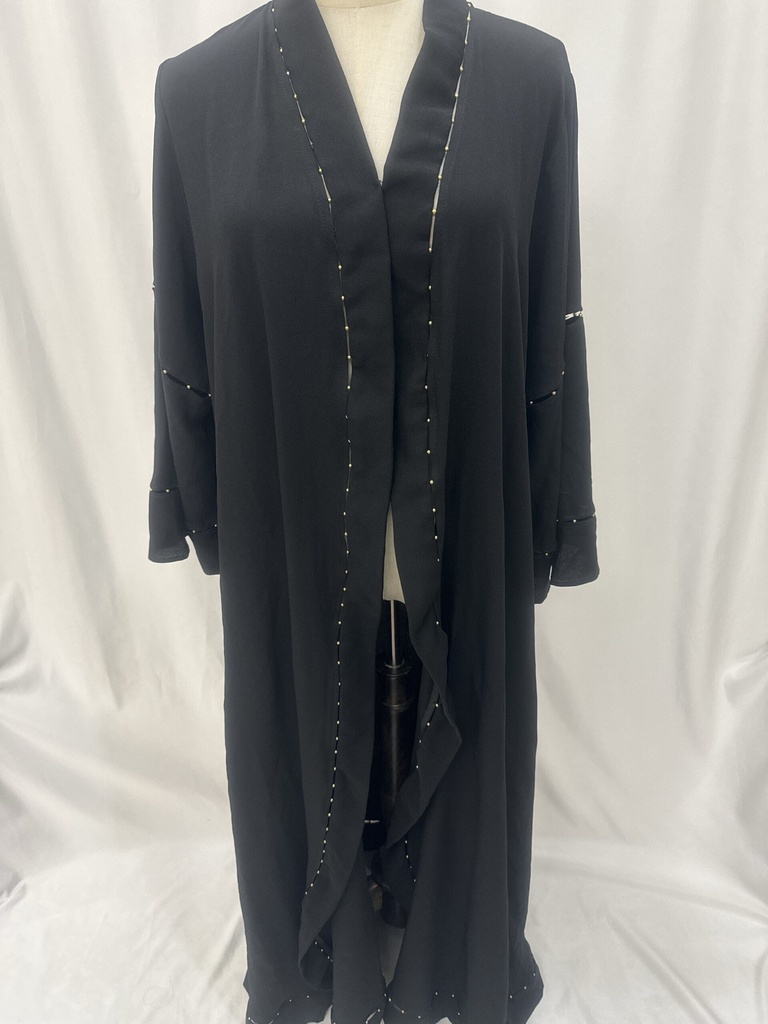 Golden Pearls black Abaya