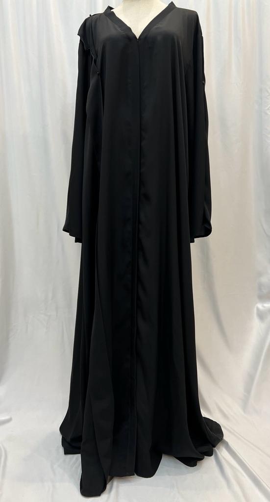 Beads ruffles black Abaya