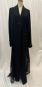 Beads silk and sheer black Abaya