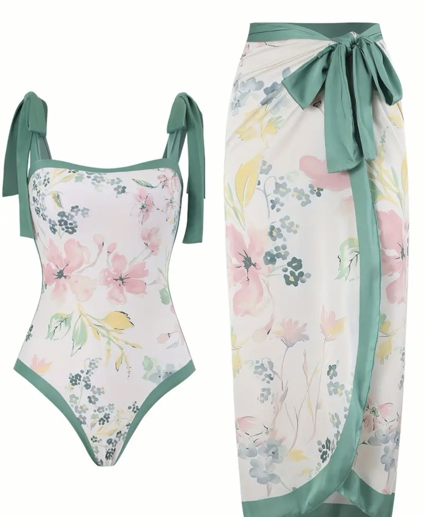 Women's Swimwear Set with Floral Print 2-Piece Swimsuit