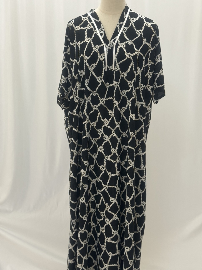 Black knot jalabia Dress