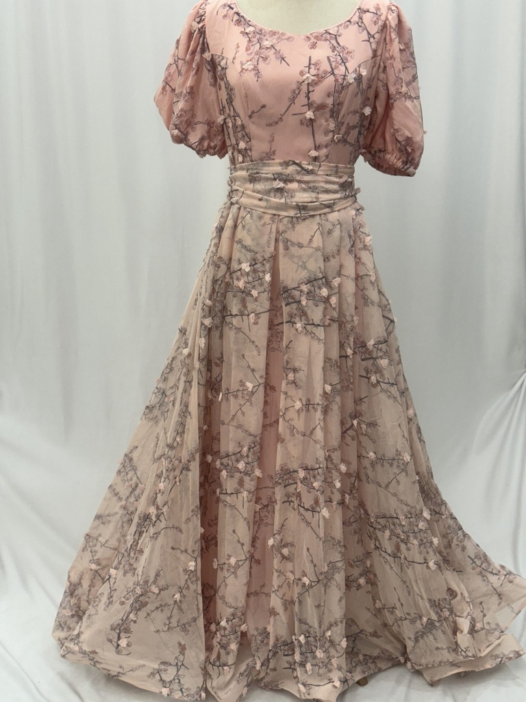 Elegant 3D Floral Branches Dress