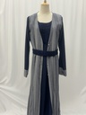 Navy Blue & grey stripes dress & Abaya