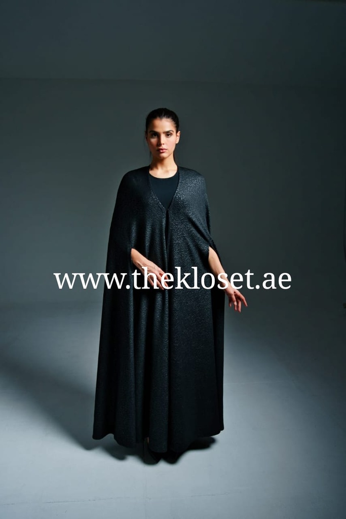 Cape black textured Abaya