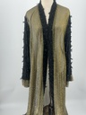 Golden & black ruffles sheer Abaya