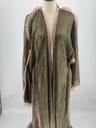 Golden & Pink Ruffles Sheer Abaya