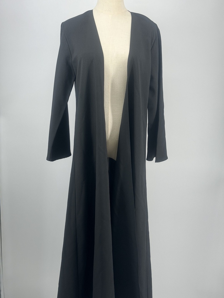 عباية صوف سوداء سادة