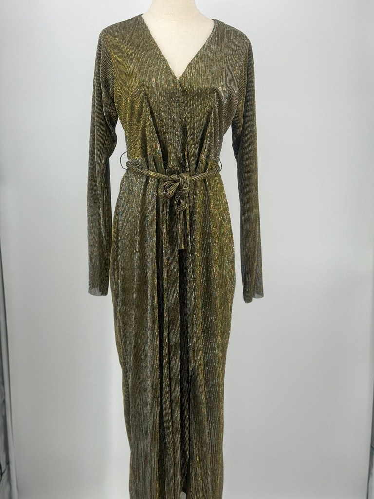 Golden & black belted Abaya