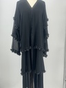 3D Layers Floral Black Abaya