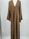 Leather lacing brown Abaya