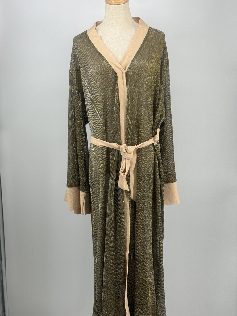 Golden Beige belted Abaya