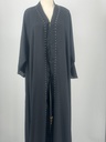 Checked back black abaya