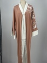 Peach embroidery Abaya