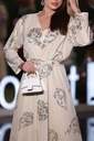 Glittery Belted Wrap with Inner Dress