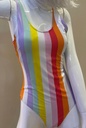 Striped One-Piece Beachwear Swimsuit