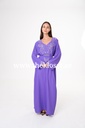 Purple Dress With Flower And Beads Design