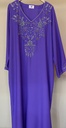 Purple Dress With Flower And Beads Design