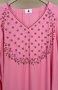 Pink Dress With Embroidered Neckline 