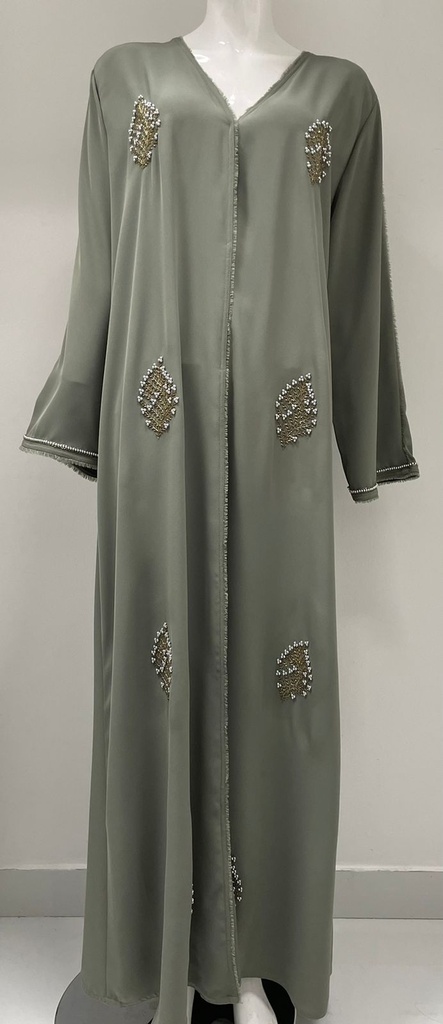 Stylish Beaded Foliage Abaya 