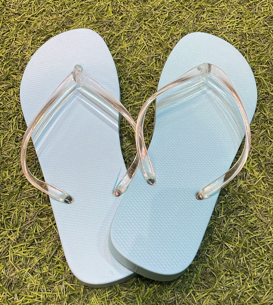 Plain Sky Blue Women Slippers
